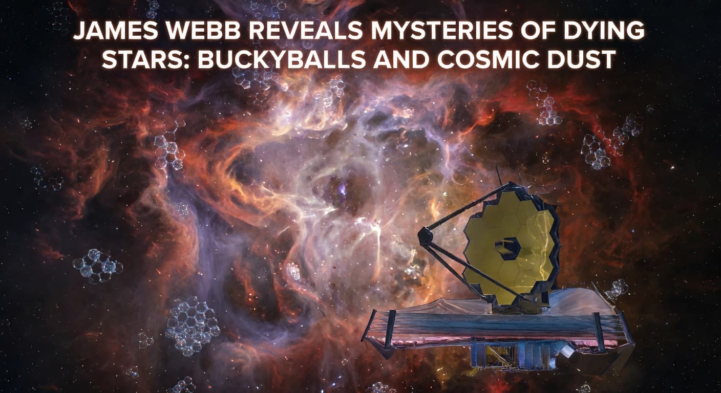 James Webb Reveals Mysteries of Dying Stars: Buckyballs and Cosmic Dust