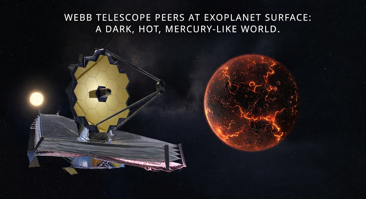 Webb Telescope Peers at Exoplanet Surface: A Dark, Hot, Mercury-Like World